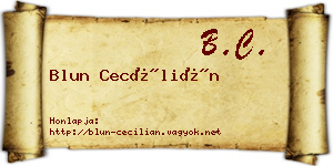 Blun Cecílián névjegykártya